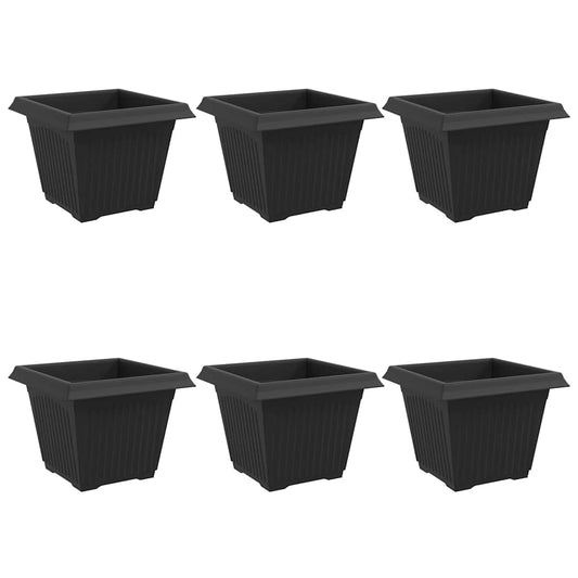 Maceta Cuadrada Para Flores 6 Pcs Negro 28,5 X 28,5 X 22 Cm_0