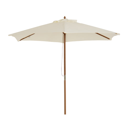 Outsunny Sombrilla De Jardín Ø250x230 Cm Con Poste Desmontable Crema_0