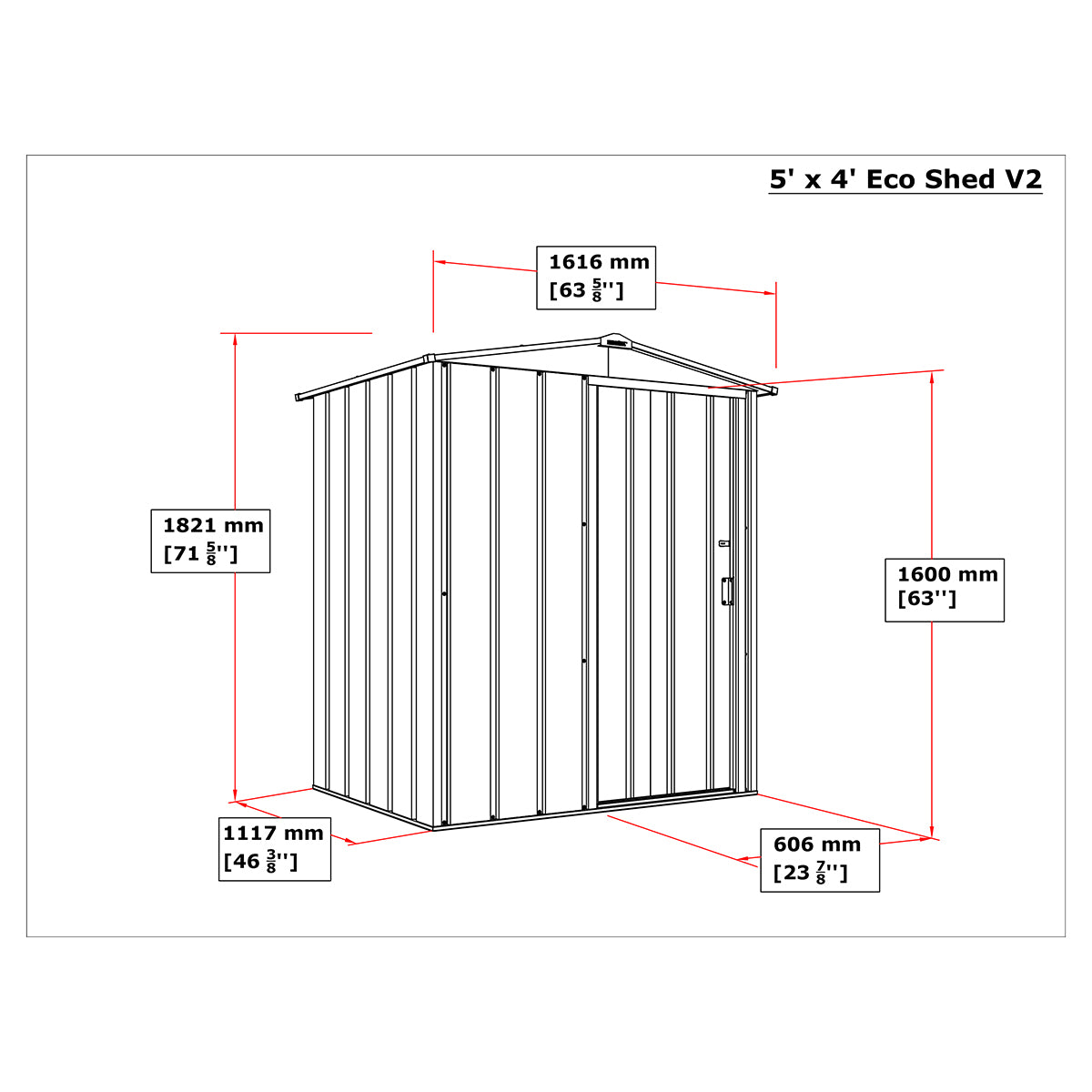 Caseta Jardín Eco Elche 5×4 Metal Gris Antracita_3