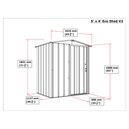 Caseta Jardín Eco Elche 5×4 Metal Gris Antracita_3