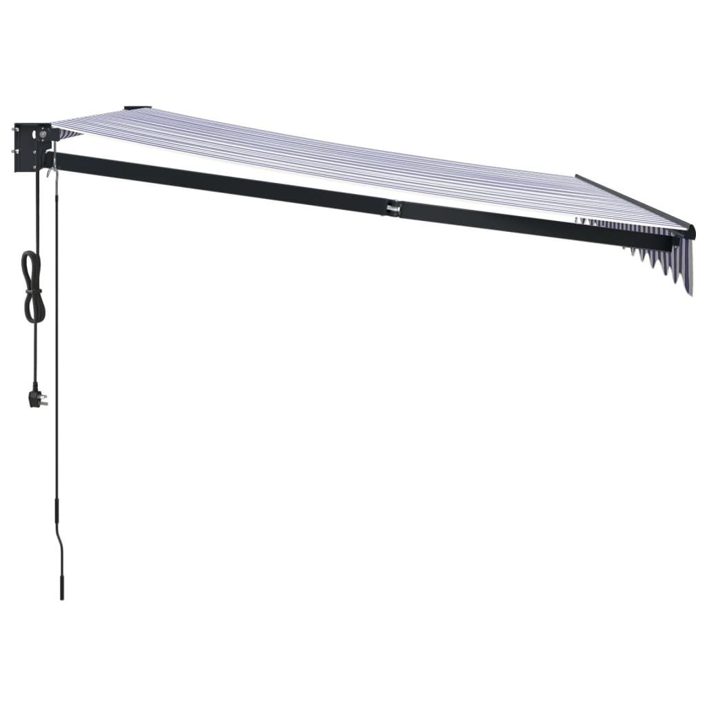 Toldo Retráctil Automático Azul Y Blanco 3x2,5 M_5