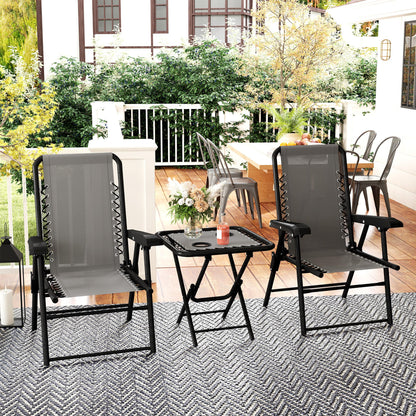 Outsunny Conjunto De Mesa Y Sillas De Terraza Exterior De 3 Piezas Gris Oscuro_1