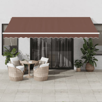 Toldo Retráctil Automático Con Luces Led Marrón 450x350 Cm_1
