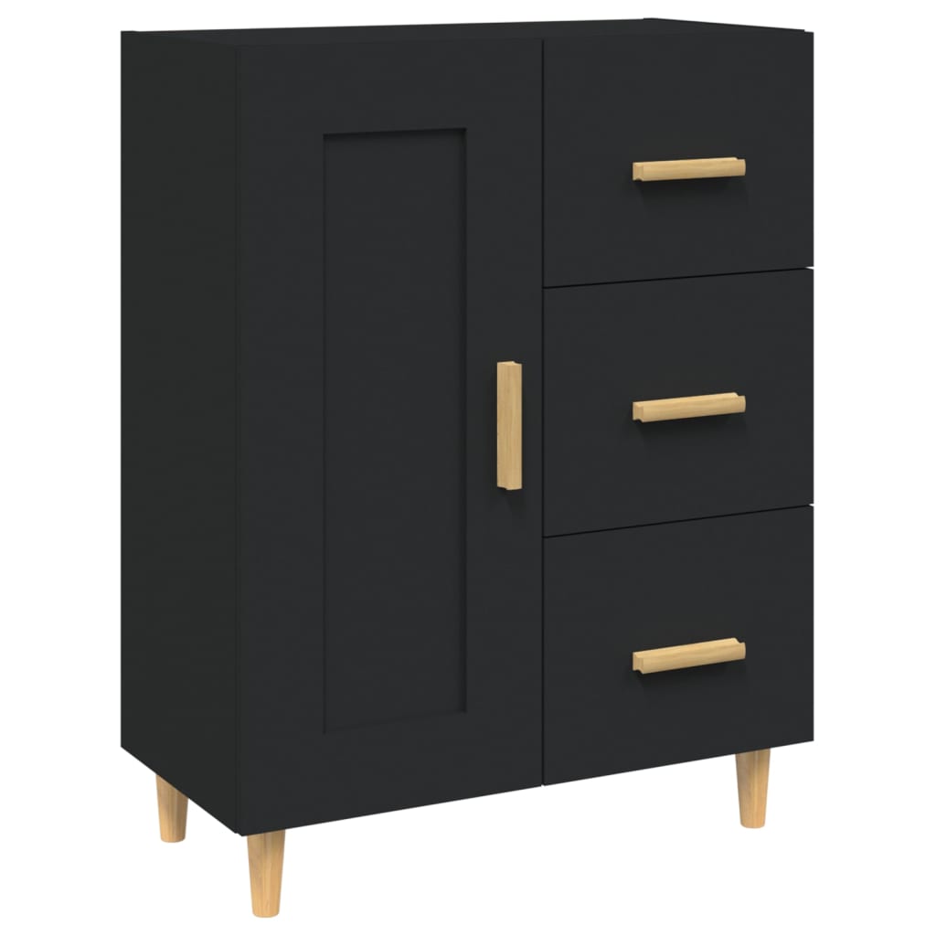 Aparador De Madera Contrachapada Negro 69,5x34x90 Cm / Vetonek_1