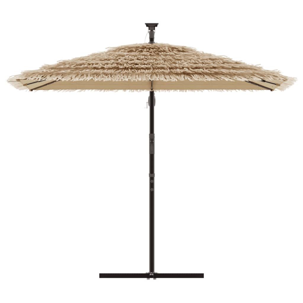 Vidaxl Sombrilla De Jardín Con Leds Poste Acero Marrón 246x246x230 Cm_3