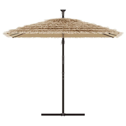 Vidaxl Sombrilla De Jardín Con Leds Poste Acero Marrón 246x246x230 Cm_3