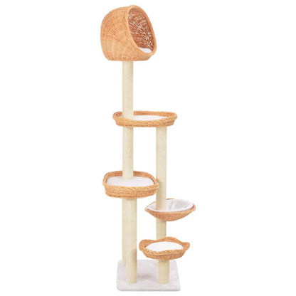 Vidaxl Rascador Para Gatos Con Poste De Sisal Madera Natural De Sauce_2