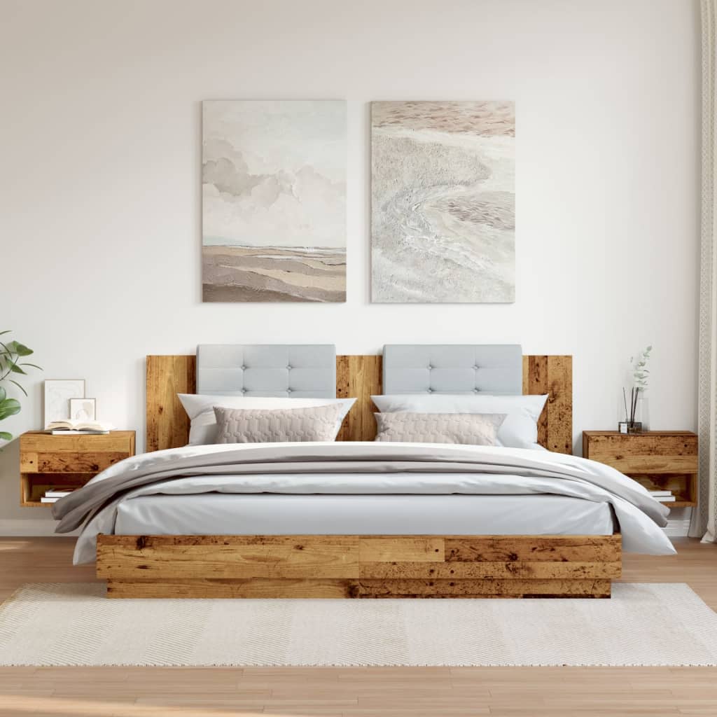 Mesita De Noche De Pared Madera Envejecida_1