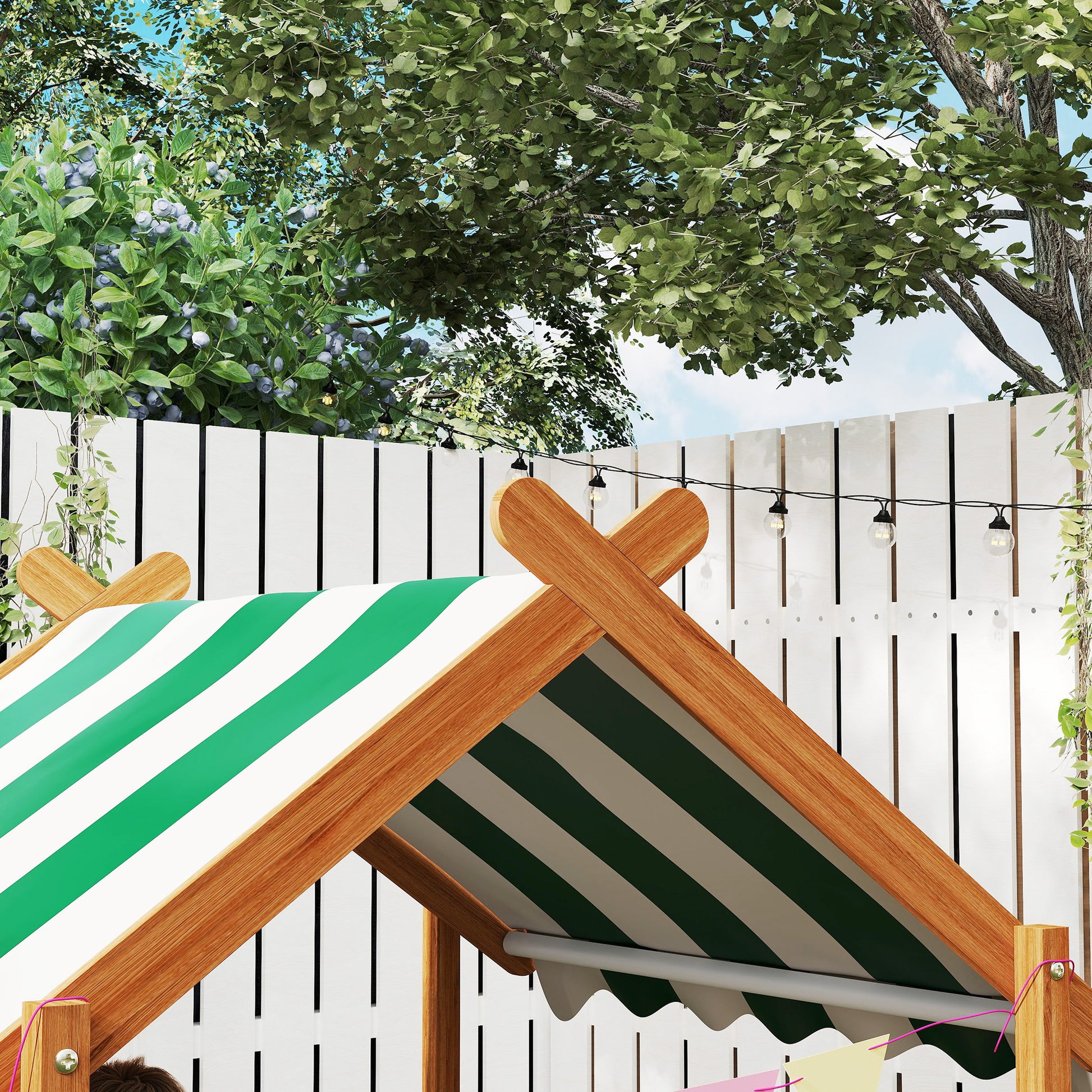 Outsunny Arenero Para Niños De Madera Con Toldo 124x116x146 Cm Naranja_4
