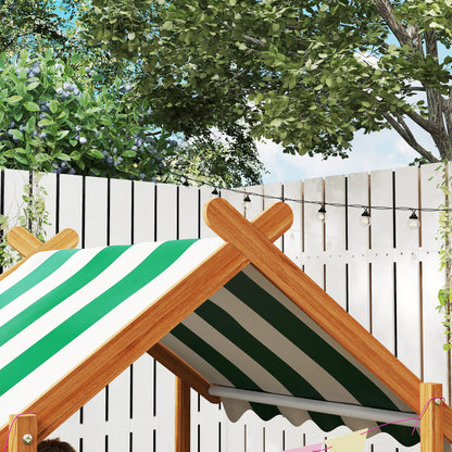 Outsunny Arenero Para Niños De Madera Con Toldo 124x116x146 Cm Naranja_4