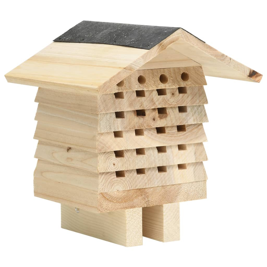 Vidaxl Hotel Para Abejas De Madera Maciza De Abeto 22x20x20 Cm_0