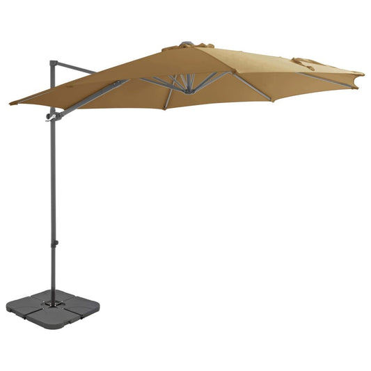 Vidaxl Sombrilla De Jardín Con Base Portátil Gris Taupe_0