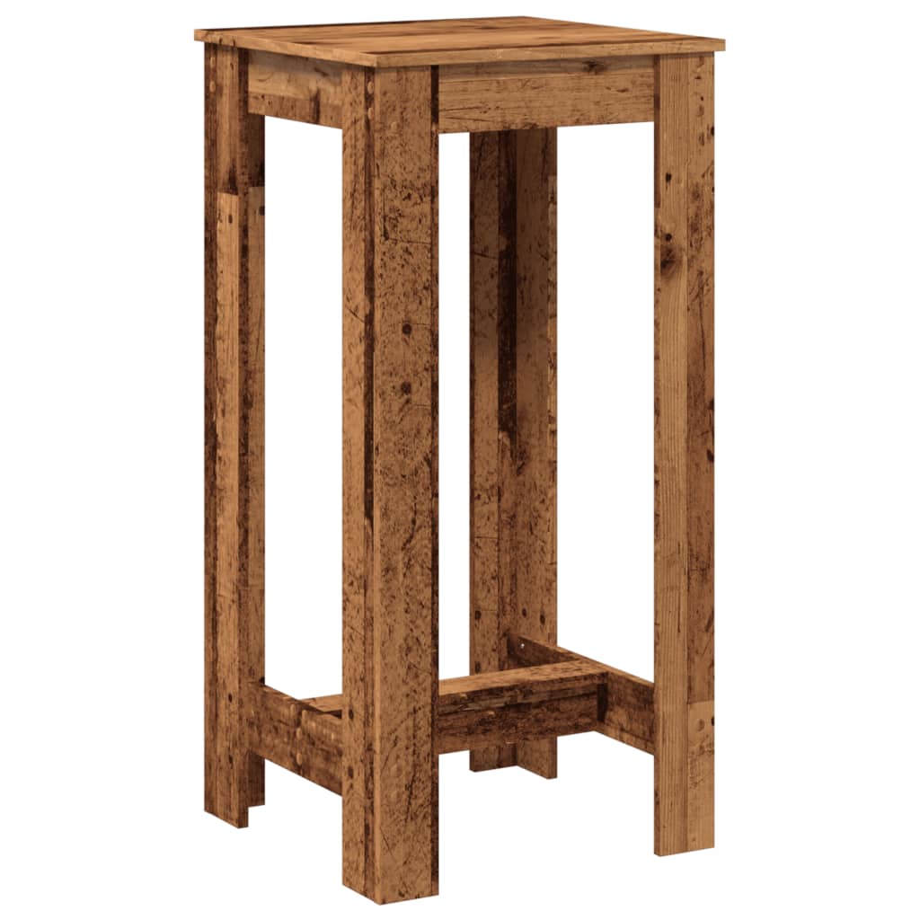 Mesa Alta De Bar Madera De Ingeniería Envejecida 51x50x103,5 Cm_0