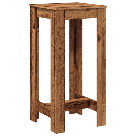 Mesa Alta De Bar Madera De Ingeniería Envejecida 51x50x103,5 Cm_0