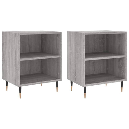 Mesita De Noche 2 Uds Madera Ingeniería Gris Sonoma 40x30x50 Cm_0