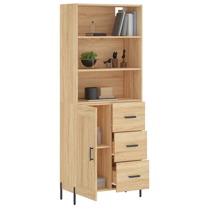 Aparador Alto Madera Contrachapada Color Roble 69,5x34x180 Cm_2