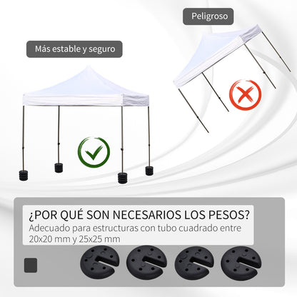 Outsunny Juego De 4 Pesos Para Gazebo Rellenable Pie De Soporte Para Carpa_5