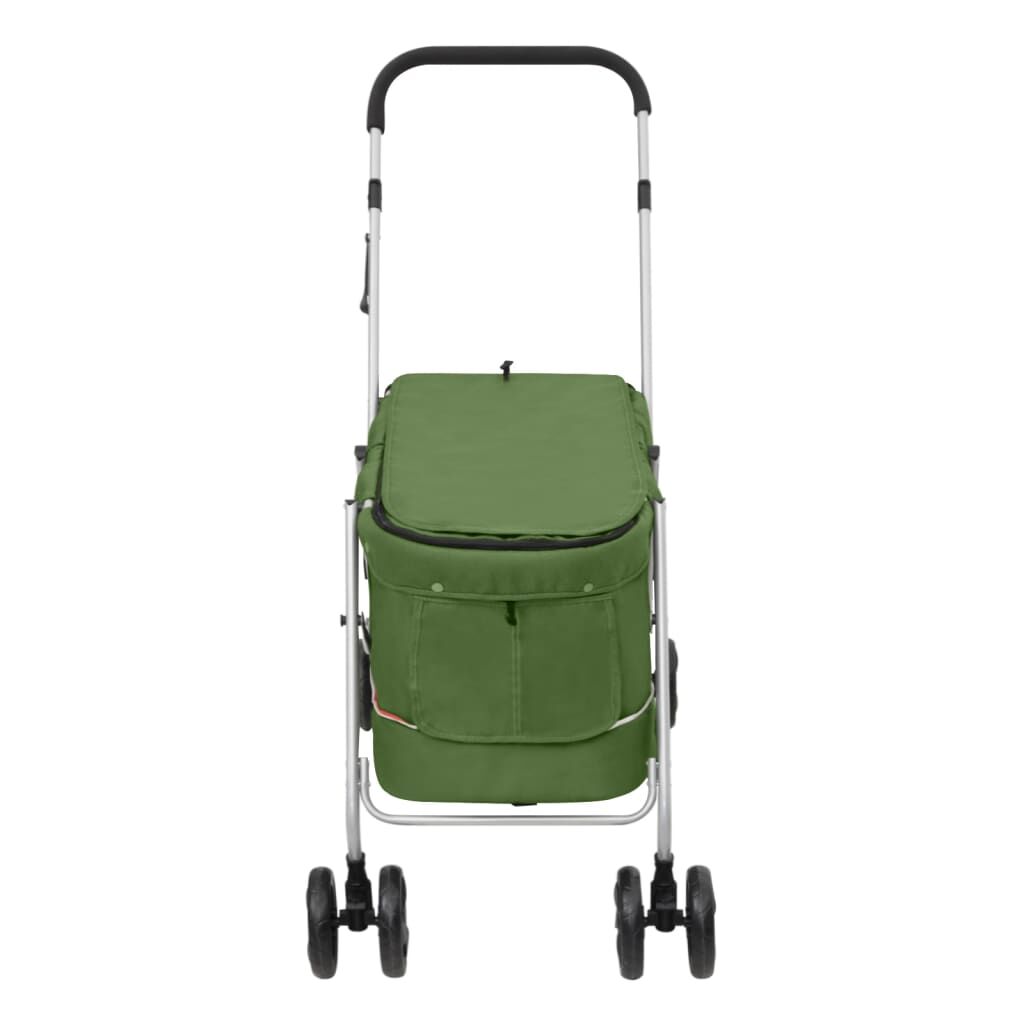 Vidaxl Cochecito Para Perros Plegable Tela Lino Verde 100x49x96 Cm_3