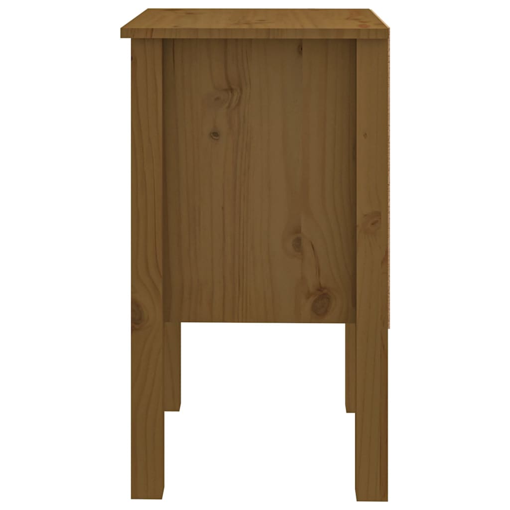 Mesita De Noche Madera Maciza De Pino Marrón Miel 40x35x61,5 Cm_4