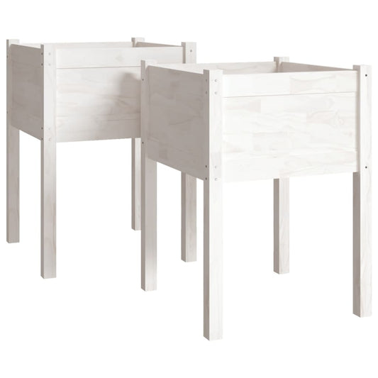 Jardineras 2 Uds Madera Maciza De Pino 50x50x70 Cm_0