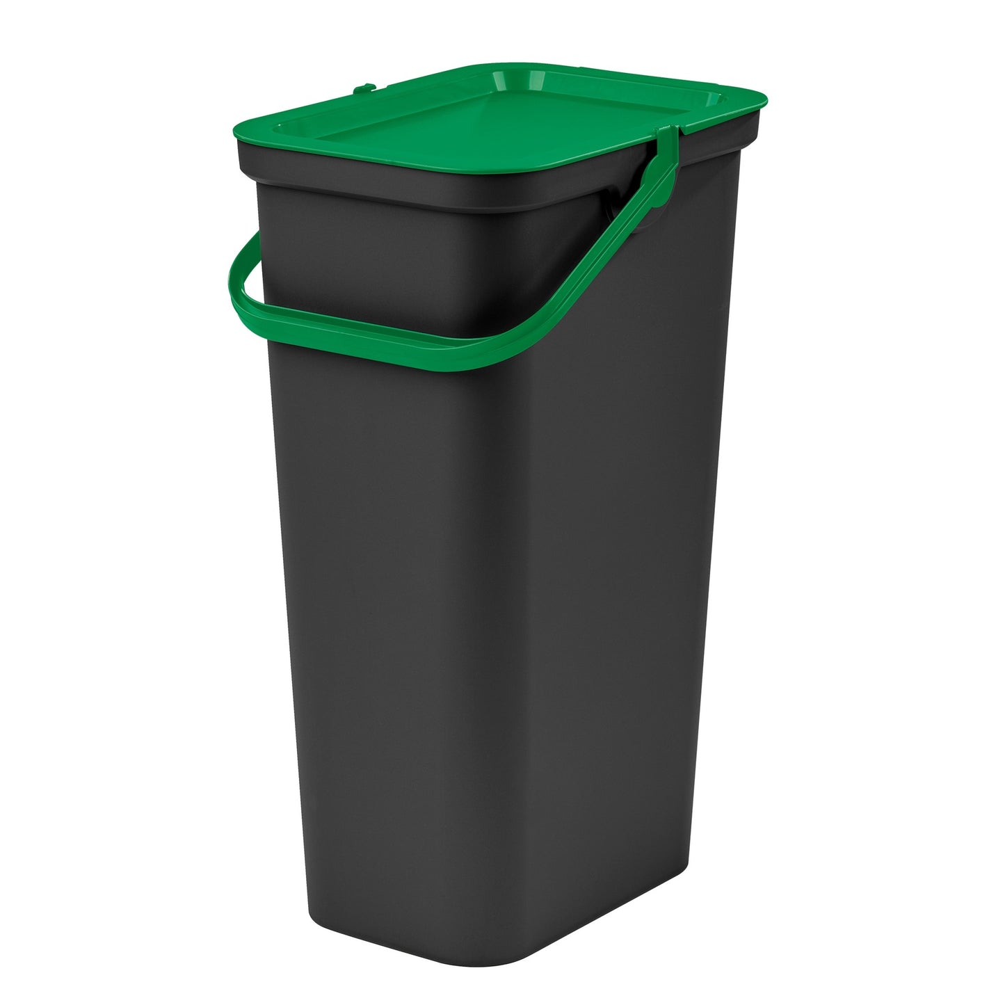 Set De 2 Papeleras moda 40l Con Asa Verde Y Negro_2