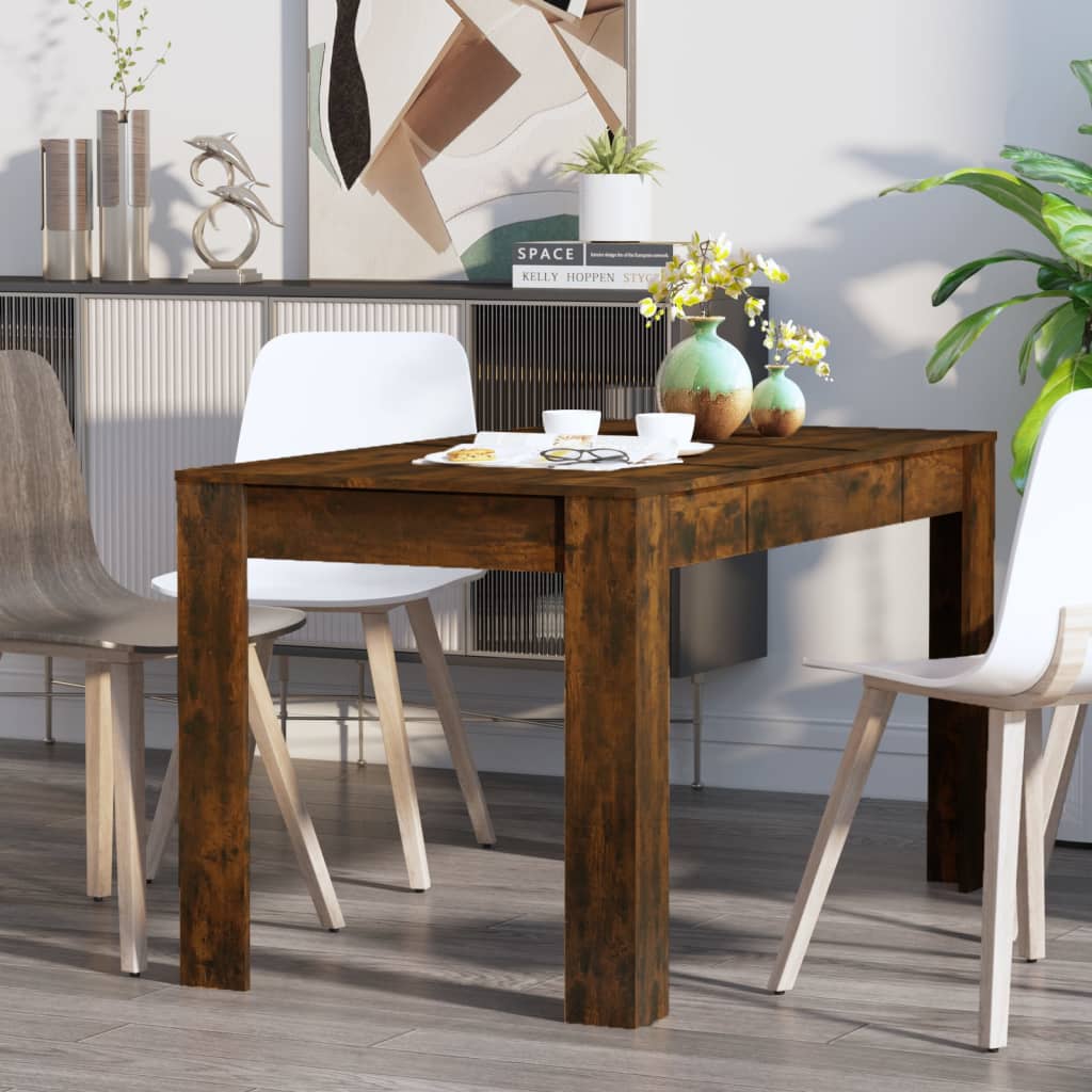 Mesa Comedor Madera Contrachapada Roble Ahumado 140x74,5x76 Cm_3