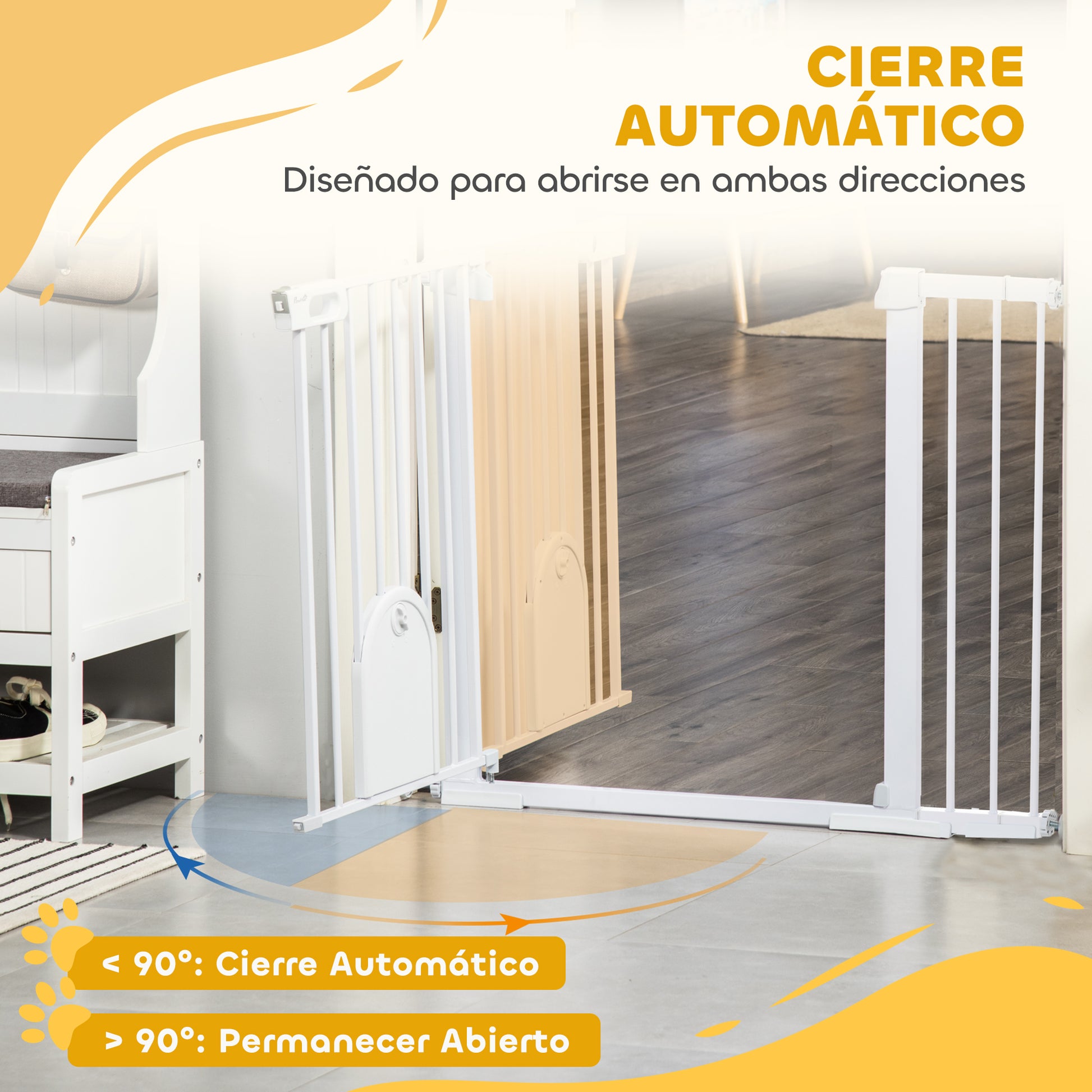 Pawhut Barrera De Seguridad Para Perros Extensible 75-131 Cm_4