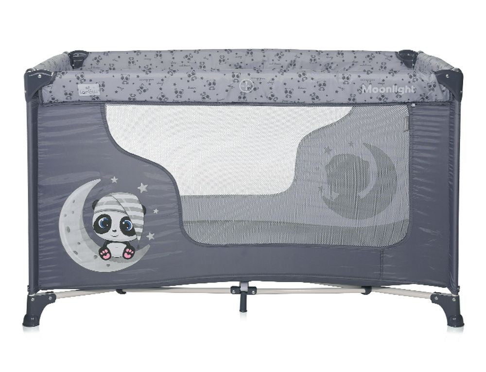 Cuna De Viaje Moonlight (1 Nivel) Cool Grey Pandas_1
