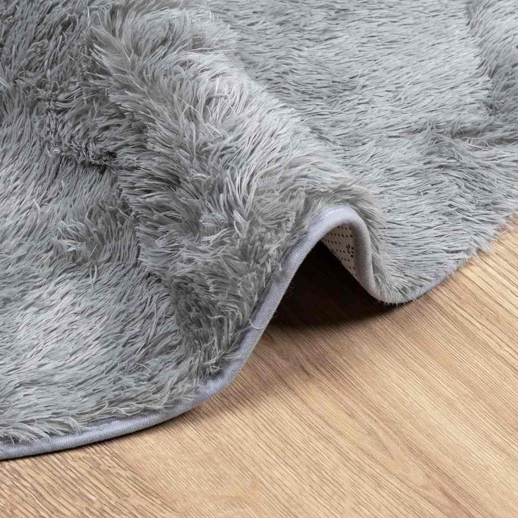 Vidaxl Alfombra De Pelo Largo Navarra Gris Claro 160x160 Cm Poliéster_4