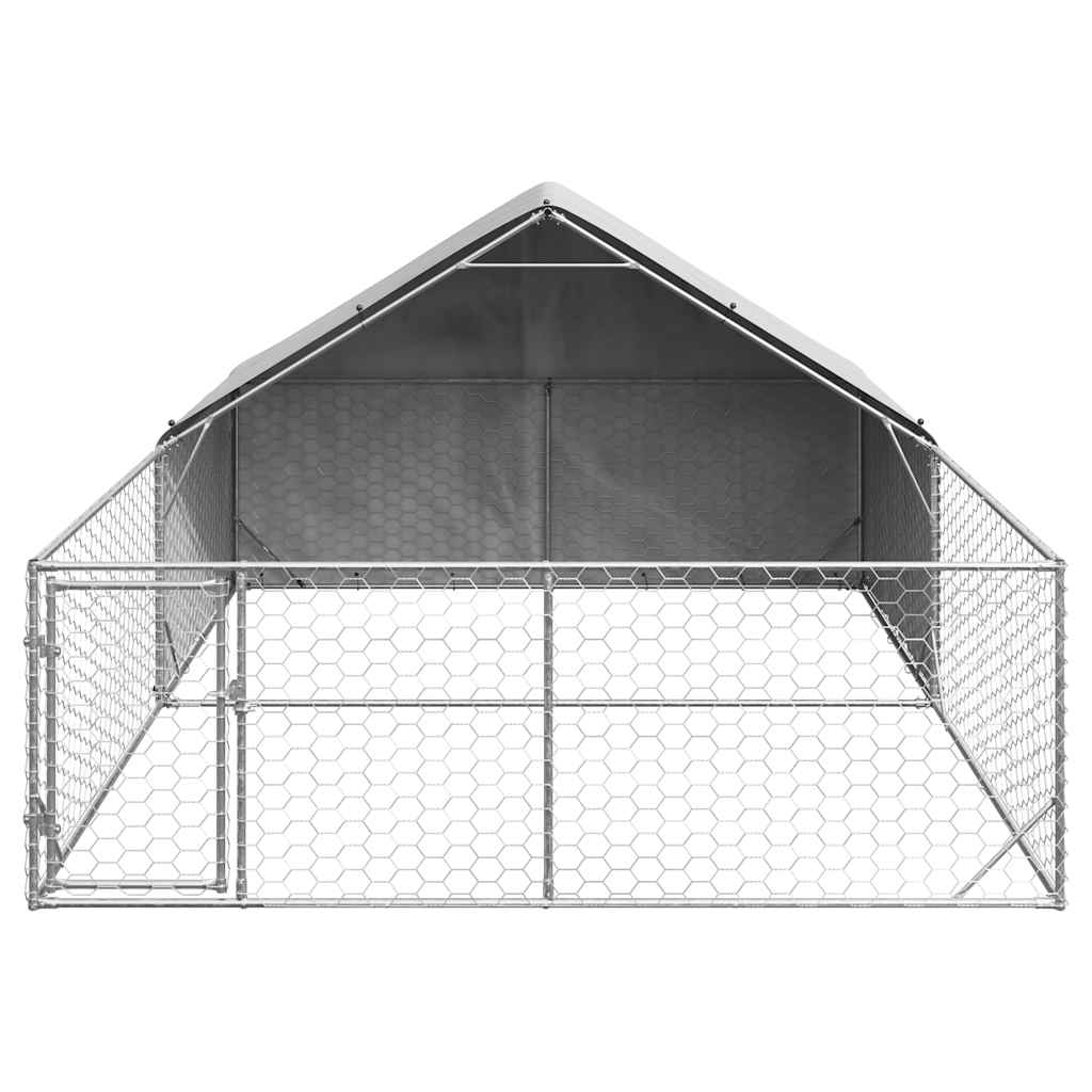 Caseta Perros Exterior Con Corral 5x3x1,9 M Acero Galvanizado_2