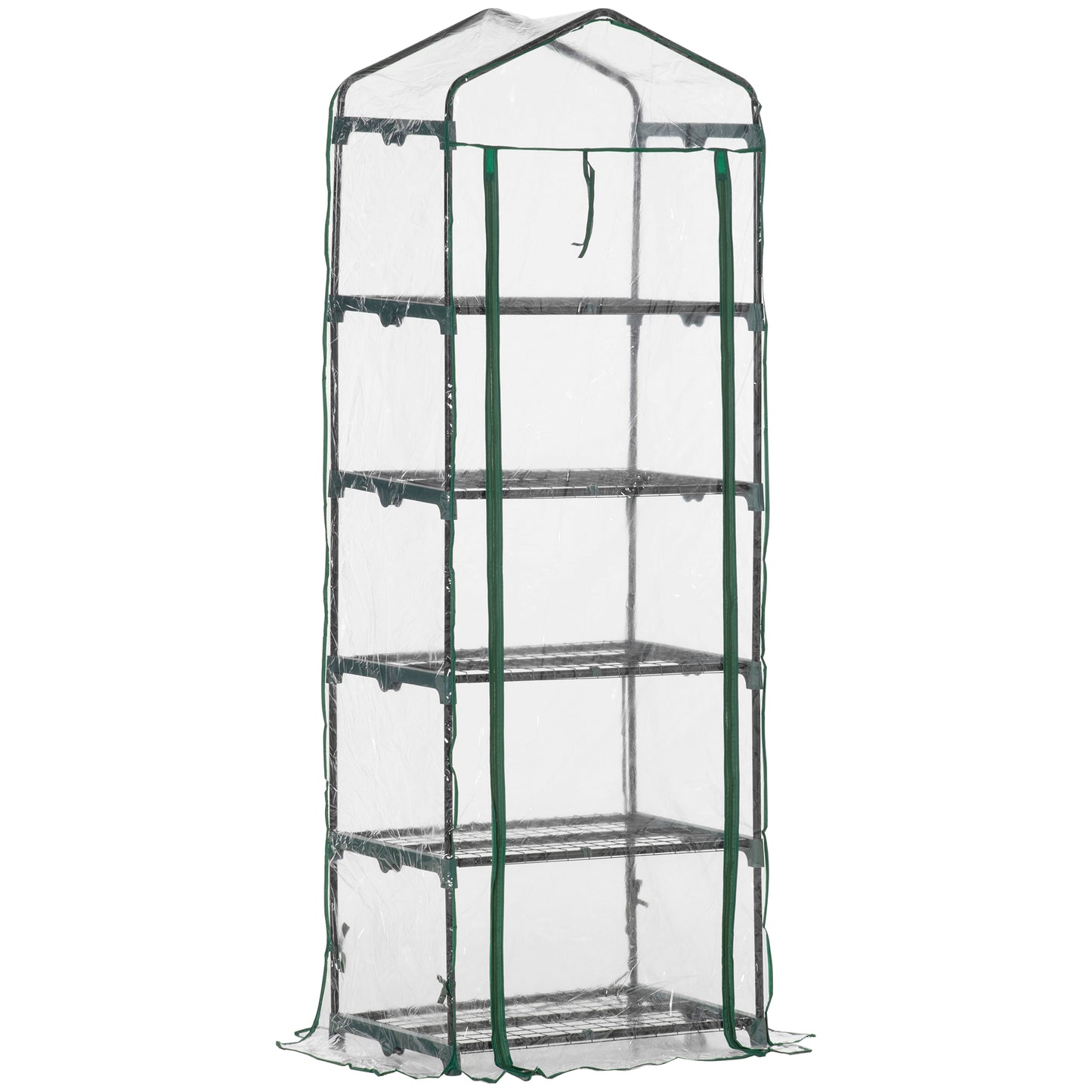 Outsunny Invernadero De Jardín Con 5 Estantes Para Cultivo Plantas 69x49x193 Cm_0