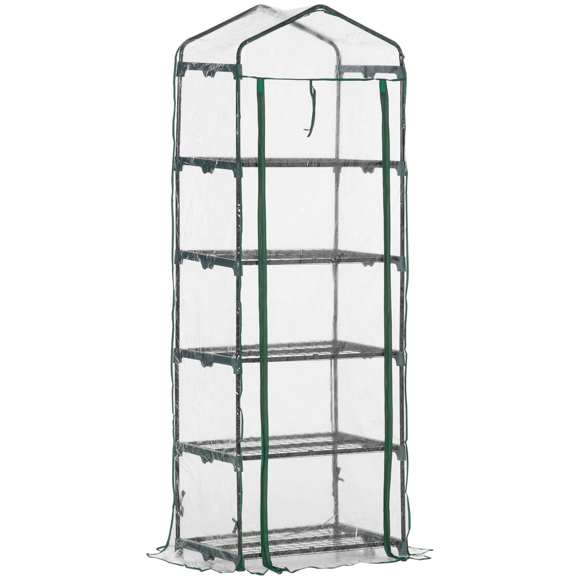 Outsunny Invernadero De Jardín Con 5 Estantes Para Cultivo Plantas 69x49x193 Cm_0