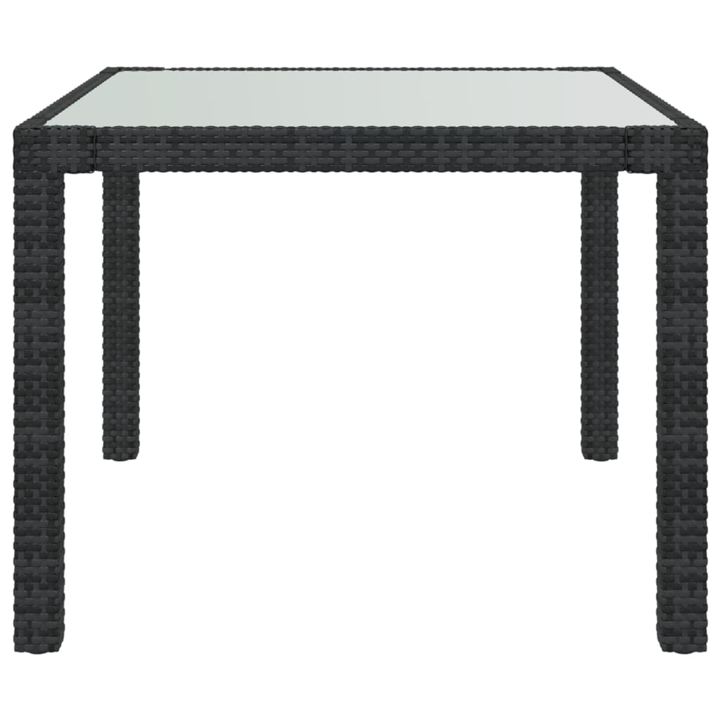 Juego De Comedor Exterior 3 Pzas Con Cojines Ratán Negro / Vetonek_3