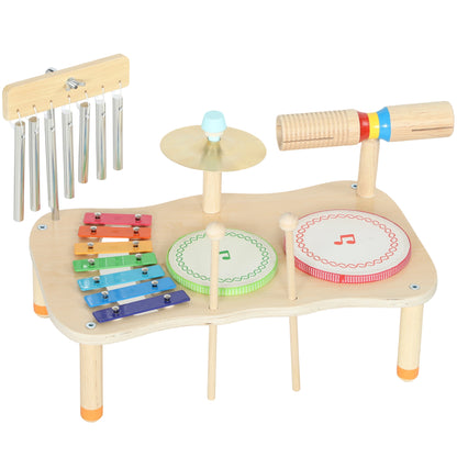 Aiyaplay Instrumentos Musicales Infantiles De Madera Con Tambor Y Xilófono_0