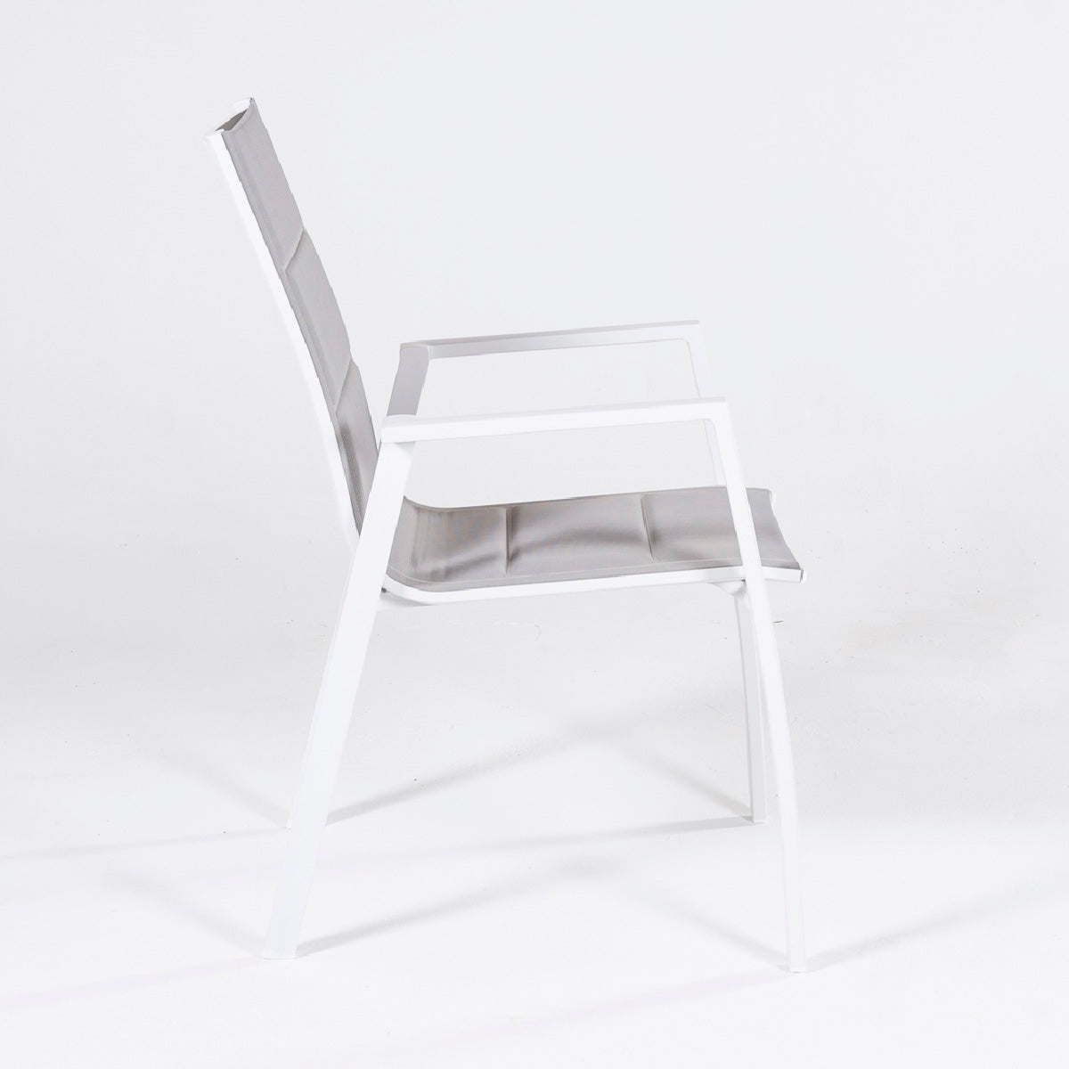 Pack 6 Sillones Para Exterior, Acolchados Y Apilables, Aluminio Y Textilene, Color Blanco, 57x69x94 Cm_3