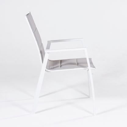 Sillón De Terraza, Acolchado Y Apilable, Aluminio Y Textilene, Color Blanco, 57x69x94 Cm_3