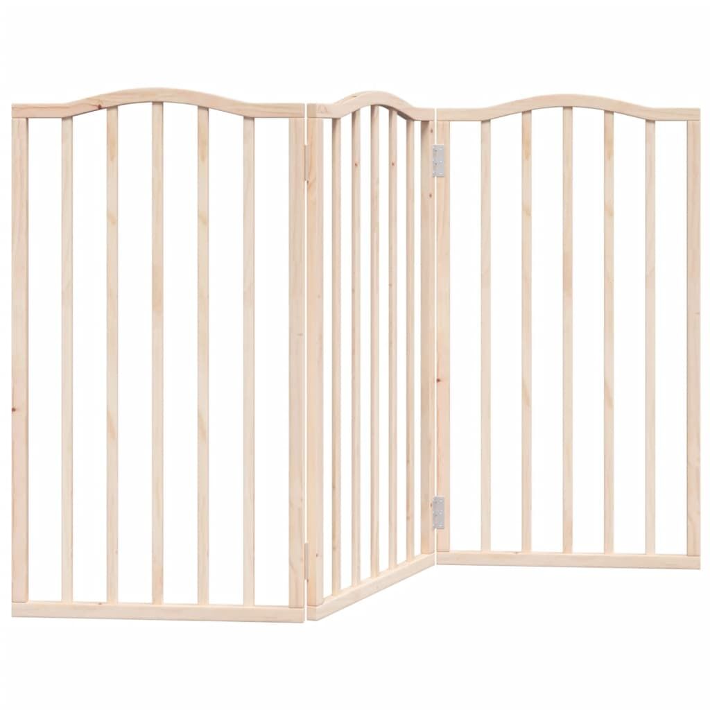 Vidaxl Puerta Para Perros Plegable 3 Paneles Madera De Álamo 150 Cm_0