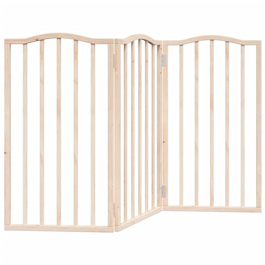 Vidaxl Puerta Para Perros Plegable 3 Paneles Madera De Álamo 150 Cm_0