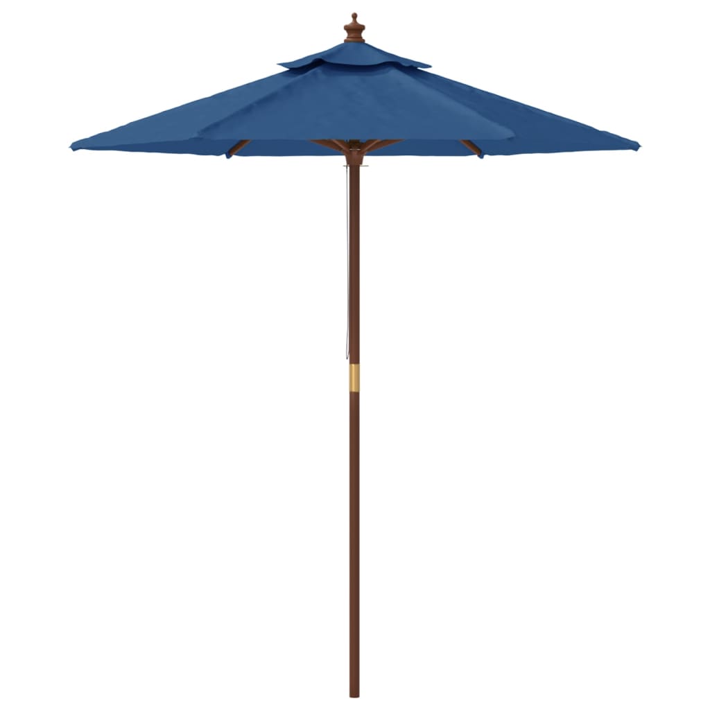 Sombrilla De Jardín Con Poste De Madera Azul Celeste 196x231 Cm_2