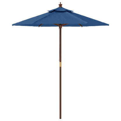 Sombrilla De Jardín Con Poste De Madera Azul Celeste 196x231 Cm_2