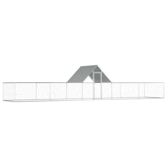Vidaxl Gallinero Acero Galvanizado 10x2x2 M_0