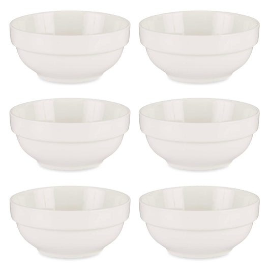 Set 6 Cuencos Porcelana Blanca Aperitivo Colección Vessia_0