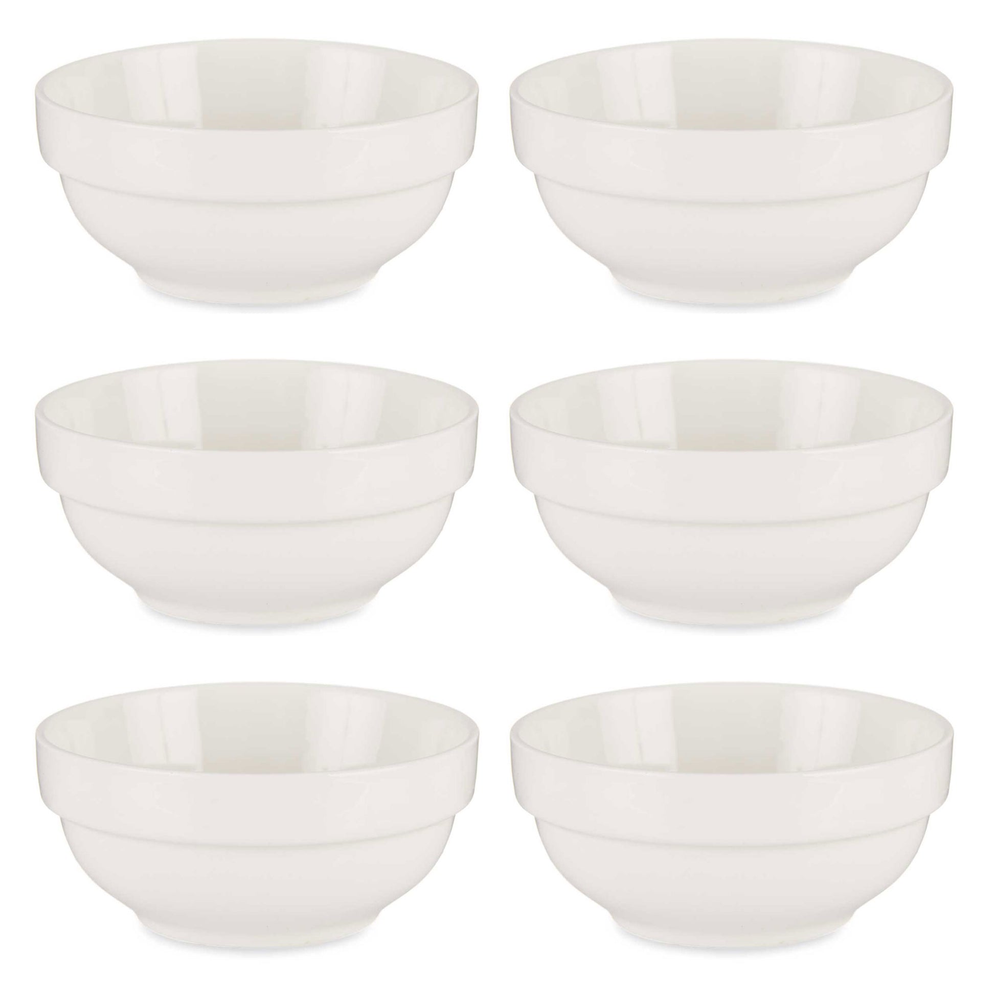 Set 6 Cuencos Porcelana Blanca Aperitivo Colección Vessia