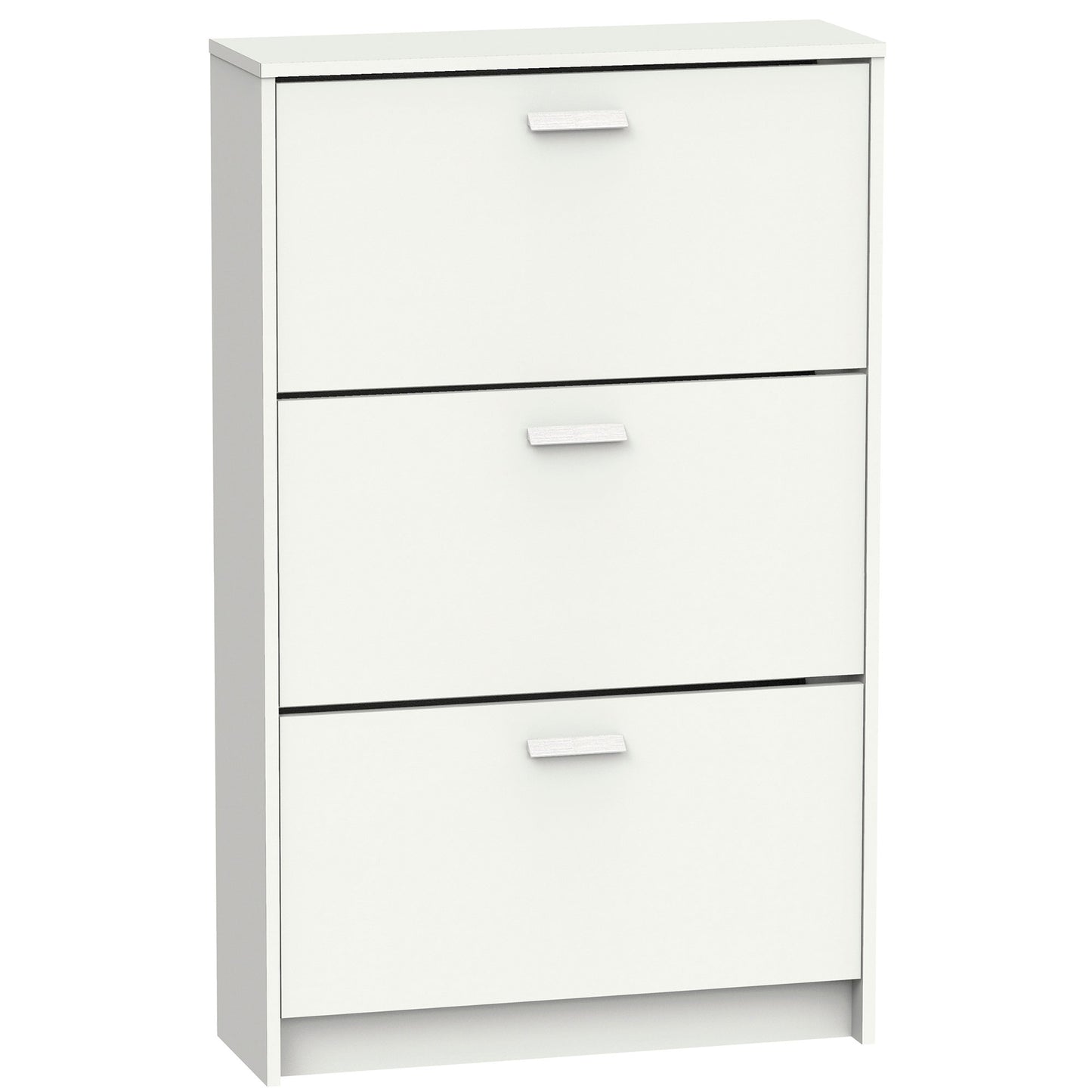 Zapatero Entrada Recibidor, Mueble Auxiliar Estrecho Zapatos, 3 Puertas, Madera 119,5x74x25 Cm, Briebe, Nova, Blanco