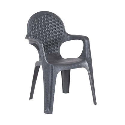 Silla Para Exterior, Apilables, Resina, Color Antracita, 75x58x84 Cm_0