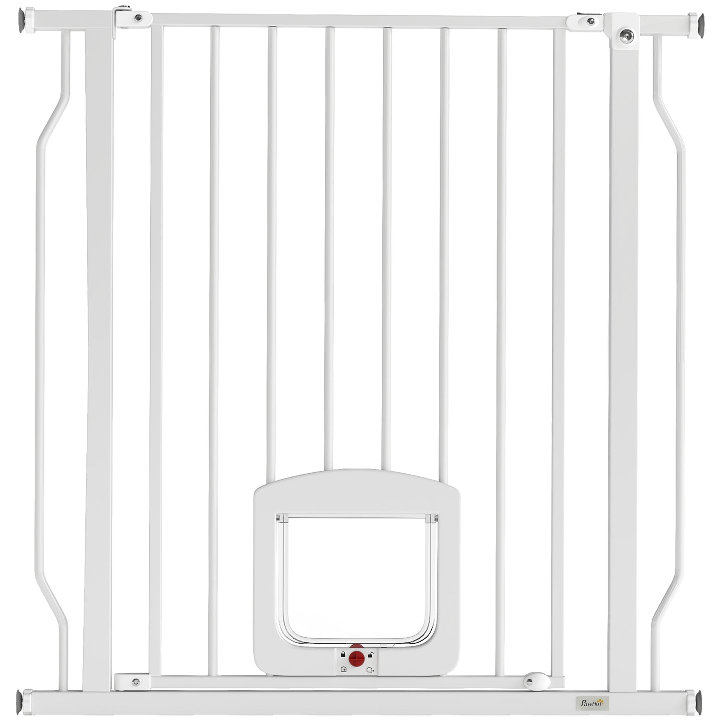 Pawhut Barrera De Seguridad Para Perros Para Escaleras Y Puertas 75-85 Cm Blanco_0