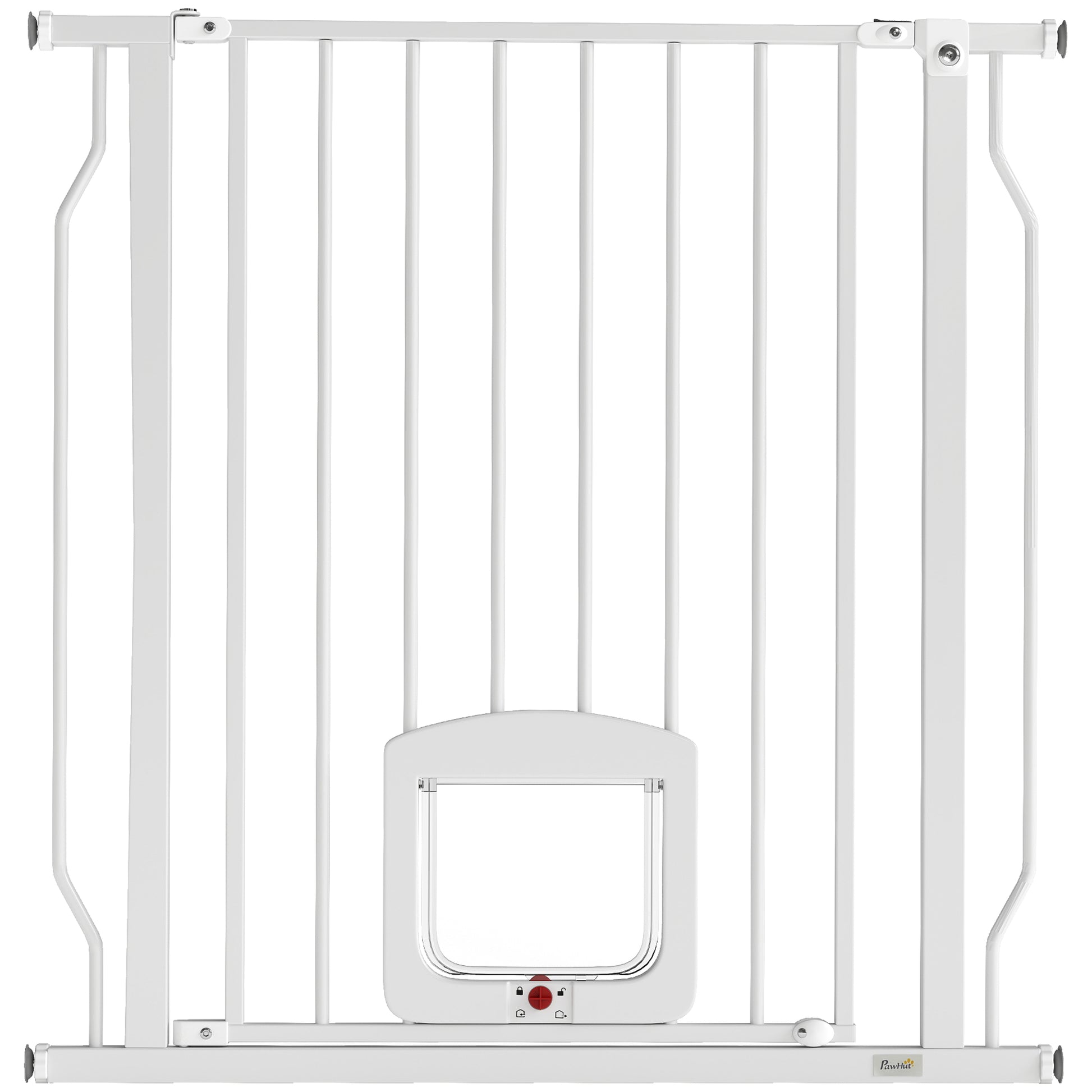Pawhut Barrera De Seguridad Para Perros Para Escaleras Y Puertas 75-85 Cm Blanco_0