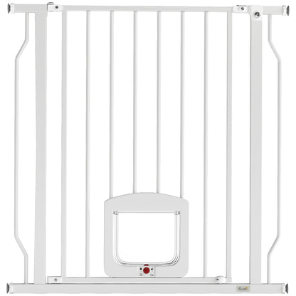Pawhut Barrera De Seguridad Para Perros Para Escaleras Y Puertas 75-85 Cm Blanco_0