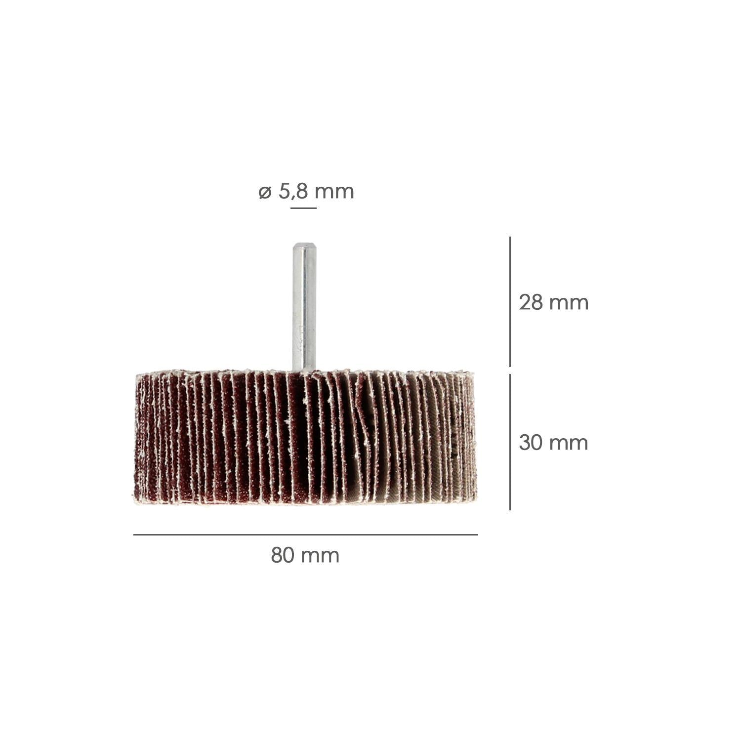 Abanico Lija Grano 60 Medida Ø 80 X 30 Mm. Disco Abrasivo Laminas, Ruedas Mil Hojas, Ruedas Abrasivas,lijado,desbaste,pulir_1