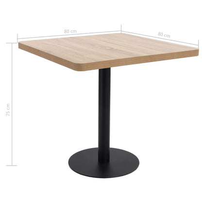 Mesa De Bistró Mdf Marrón Claro 80x80 Cm_4